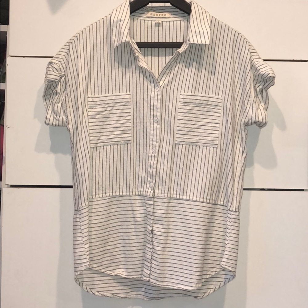 Harper striped button up shirt